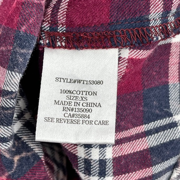 Anthropologie White Crow Size XS Plaid Crochet Back Button Front Shirt - Picture 10 of 10